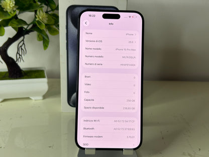 iPhone 15 Pro Max 256GB Blu 5G