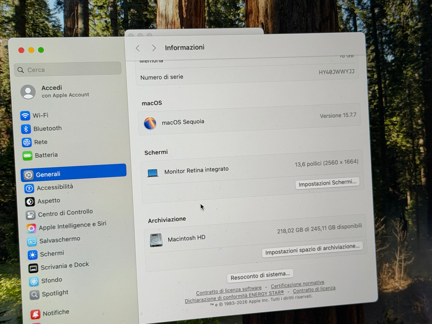 MacBook Air (2025) [13,6'', M4 8-Core, 16GB RAM, 256GB SSD, 8-Core GPU, macOS] argento