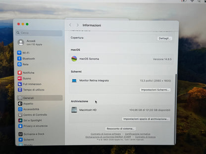 MacBook Air (Mid 2018) [13,3", Retina, Intel Core i5 1,6GHz, 8GB RAM, 128GB SSD, Intel UHD Graphics 617, macOS] Grigio