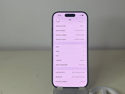iPhone 16 Pro 128GB Nero - 5G Dual-Sim