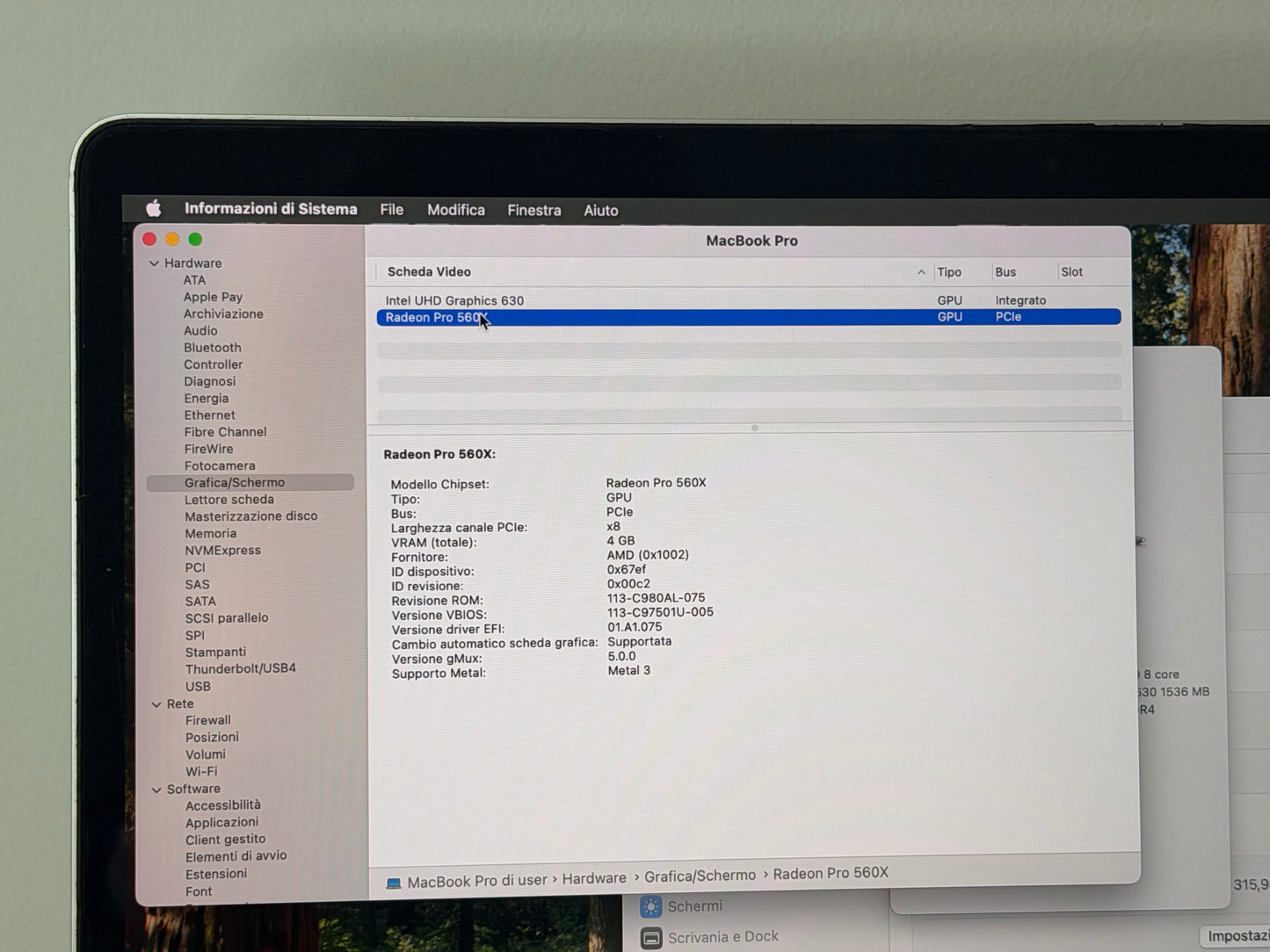 MacBook Pro (2019) [15,4", Touch Bar, Intel Core i9 2,3GHz, 16GB RAM, 512GB SSD, Intel UHD Graphics 630, Mac OS X] Grigio