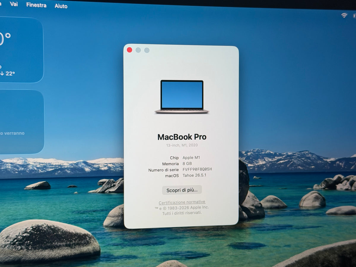 MacBook Pro (2020) M1 [13,3", Touch Bar, Apple M1 3,2GHz, 8GB RAM, 512GB SSD, Apple 8 Core, macOS] Grigio