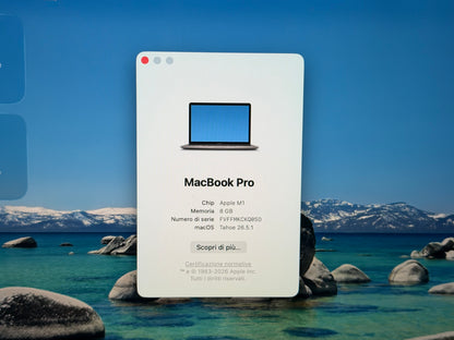 MacBook Pro (2020) M1 [13,3", Touch Bar, Apple M1 3,2GHz, 8GB RAM, 256GB SSD, Apple 8 Core, macOS] Grigio