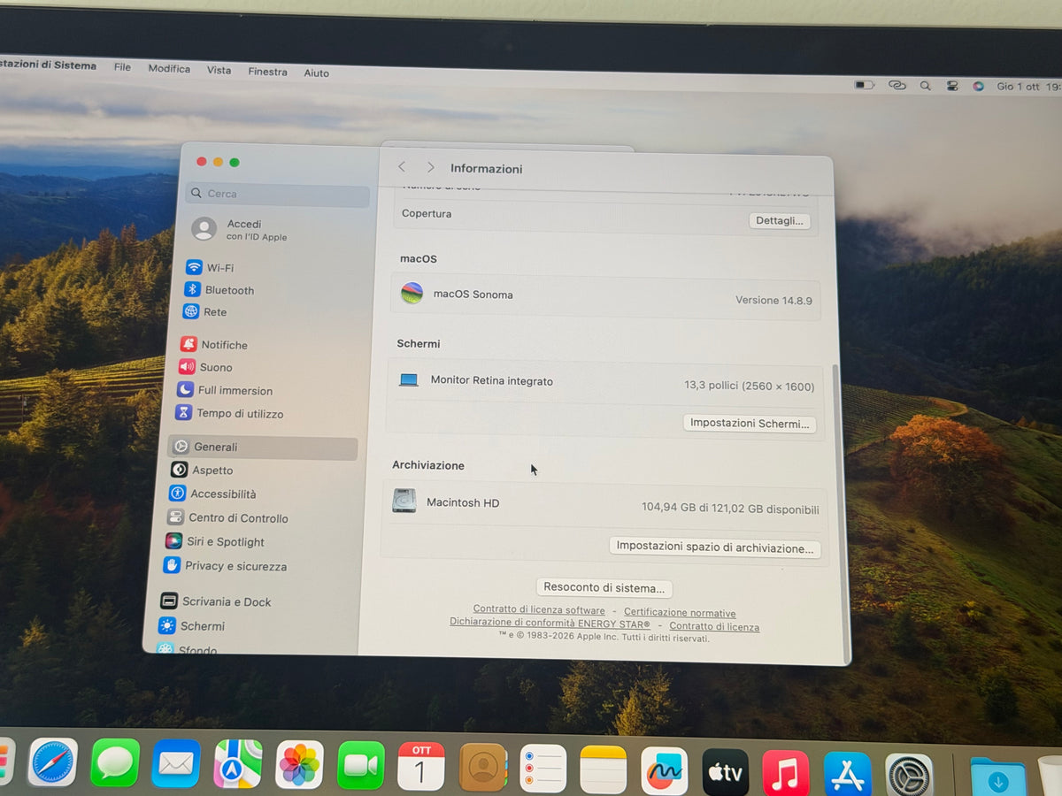 MacBook Air (2019) [13,3", Retina, Intel Core i5 1,6GHz, 8GB RAM, 128GB SSD, Intel UHD Graphics 617, macOS] Grigio
