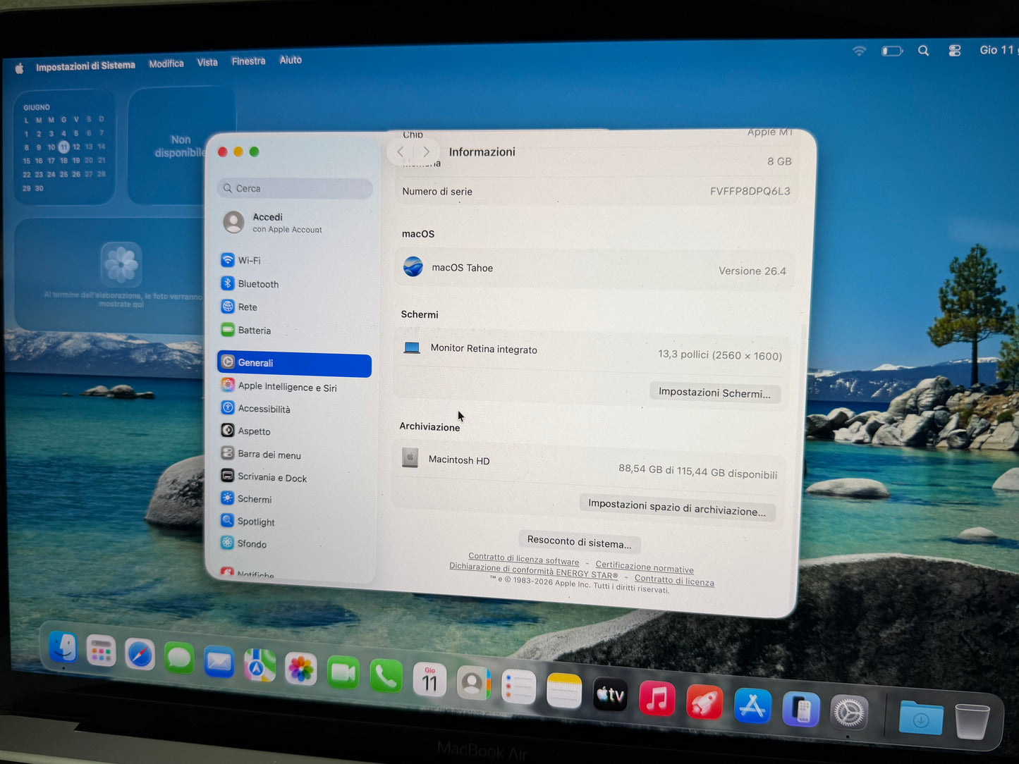 MacBook Air M1 (Late 2020) [13,3", Retina, Apple M1, 8GB RAM, 128GB SSD, Apple 7 Core, macOS] Grigio