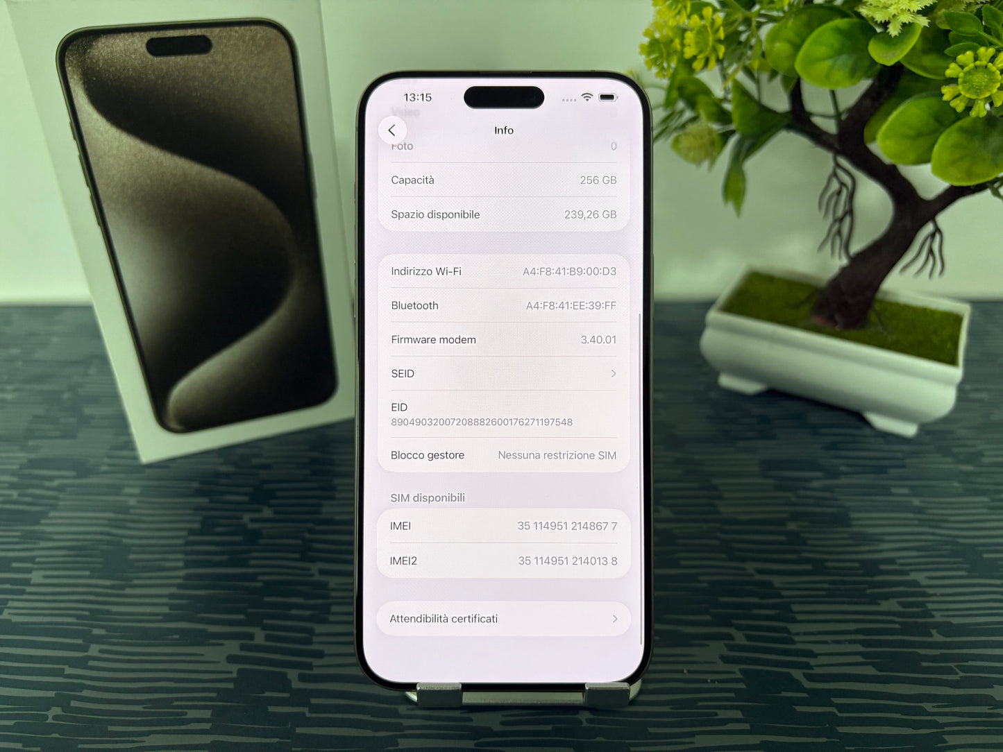 iPhone 15 Pro Max 256GB Titanio Bianco