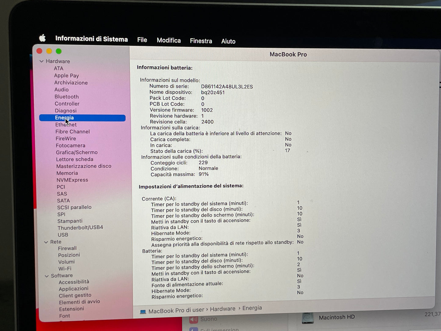 MacBook Pro (2020) M1 [13,3", Touch Bar, Apple M1 3,2GHz, 8GB RAM, 256GB SSD, Apple 8 Core, macOS] Argento