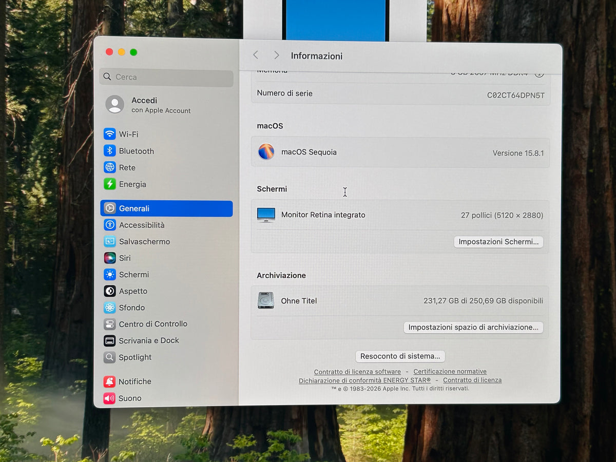 iMac (Mid 2020) [27", 5K Retina, Intel Core i5 3,1GHz, 8GB RAM, 256GB SSD, AMD Radeon Pro 5300, macOS] argento