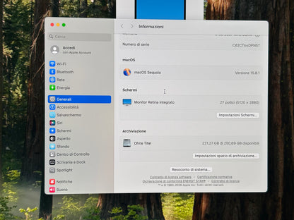iMac (Mid 2020) [27", 5K Retina, Intel Core i5 3,1GHz, 8GB RAM, 256GB SSD, AMD Radeon Pro 5300, macOS] argento