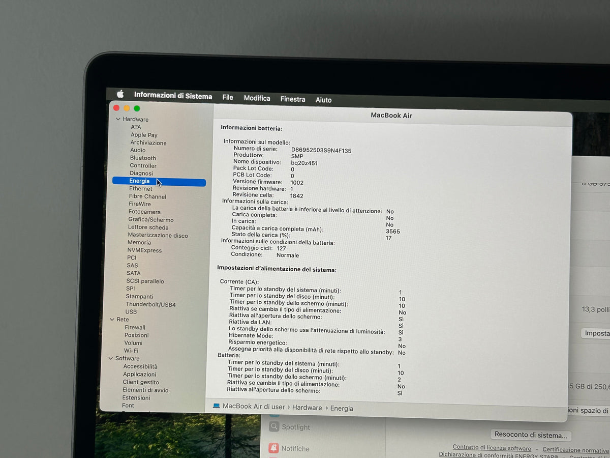 MacBook Air (2020) [13,3", Retina, Intel Core i3 1,1GHz, 8GB RAM, 256GB SSD, Intel Iris Plus Graphics, macOS] grigio