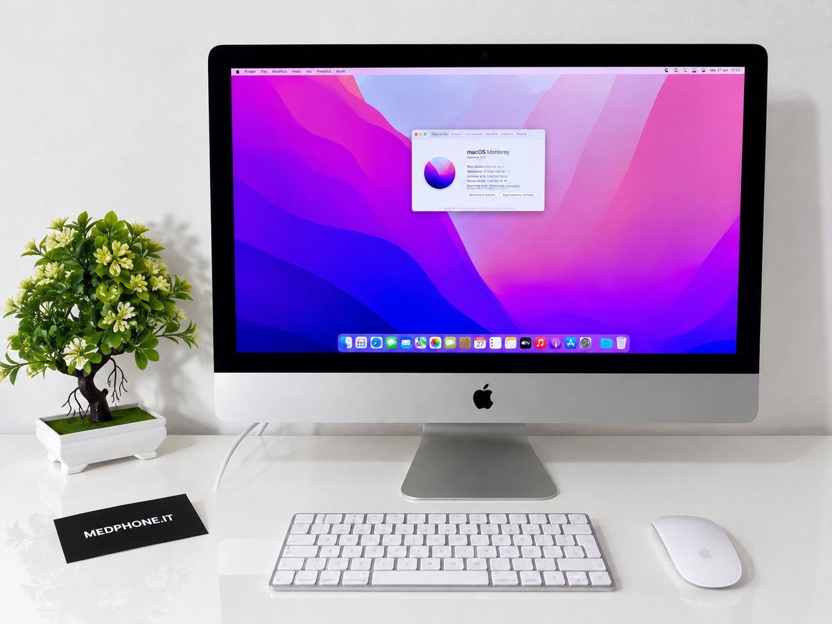 iMac (2019) [27", 5K, Retina, Intel Core i5 3,7GHz, 48GB RAM, 3TB Fusion Drive + 128GB SSD, AMD Radeon Pro 580X, macOS] argento