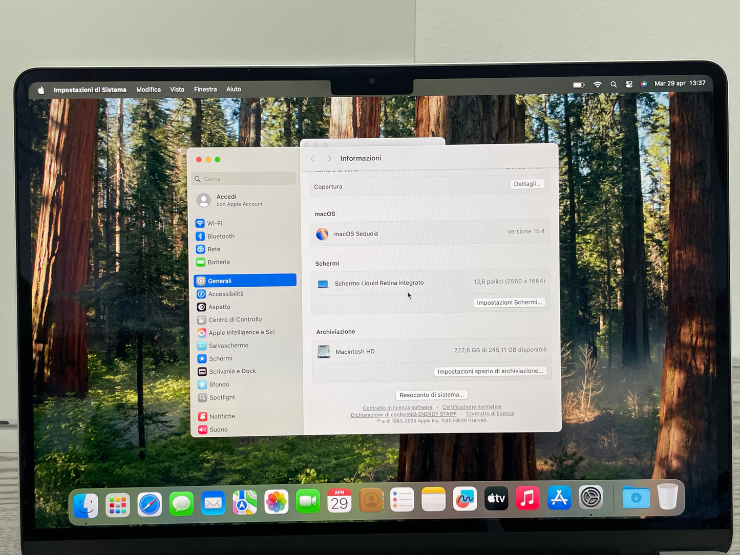 MacBook Air (2022) [13,6'', Liquid Retina, M2 8-Core 3,2GHz, 8GB RAM, 256GB SSD, 8-Core GPU, macOS] Argento
