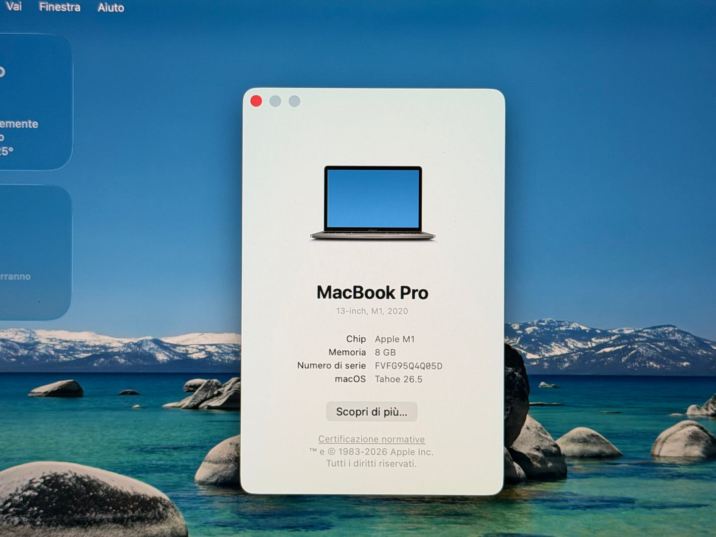 MacBook Pro (2020) M1 [13,3", Touch Bar, Apple M1 3,2GHz, 8GB RAM, 256GB SSD, Apple 8 Core, macOS] Grigio
