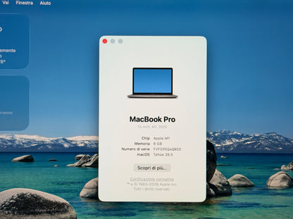 MacBook Pro (2020) M1 [13,3", Touch Bar, Apple M1 3,2GHz, 8GB RAM, 256GB SSD, Apple 8 Core, macOS] Grigio