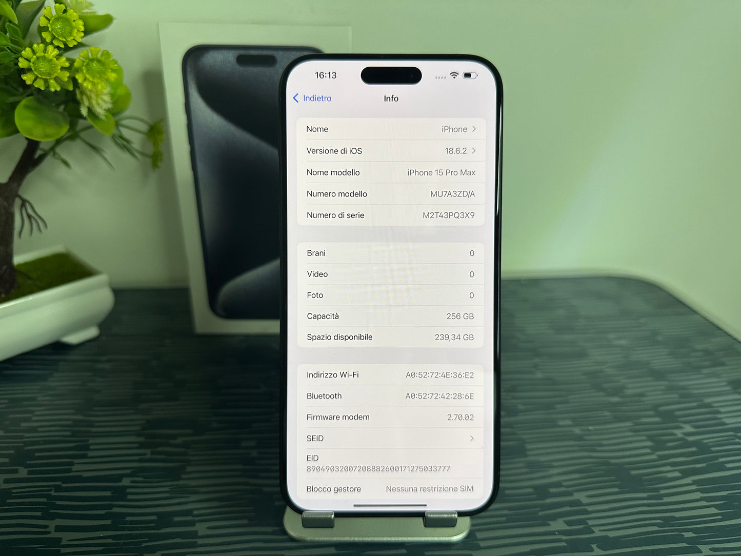 iPhone 15 Pro Max 256GB Titanio Blu