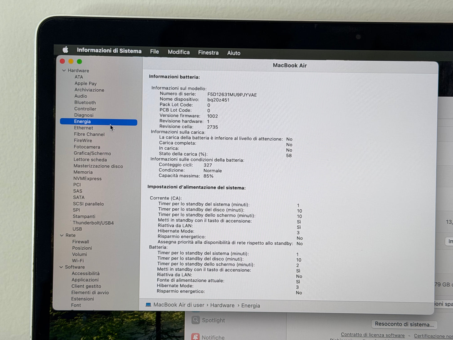 MacBook Air M1 (Late 2020) [13,3", Retina, Apple M1, 8GB RAM, 256GB SSD, Apple 7 Core, macOS] Grigio