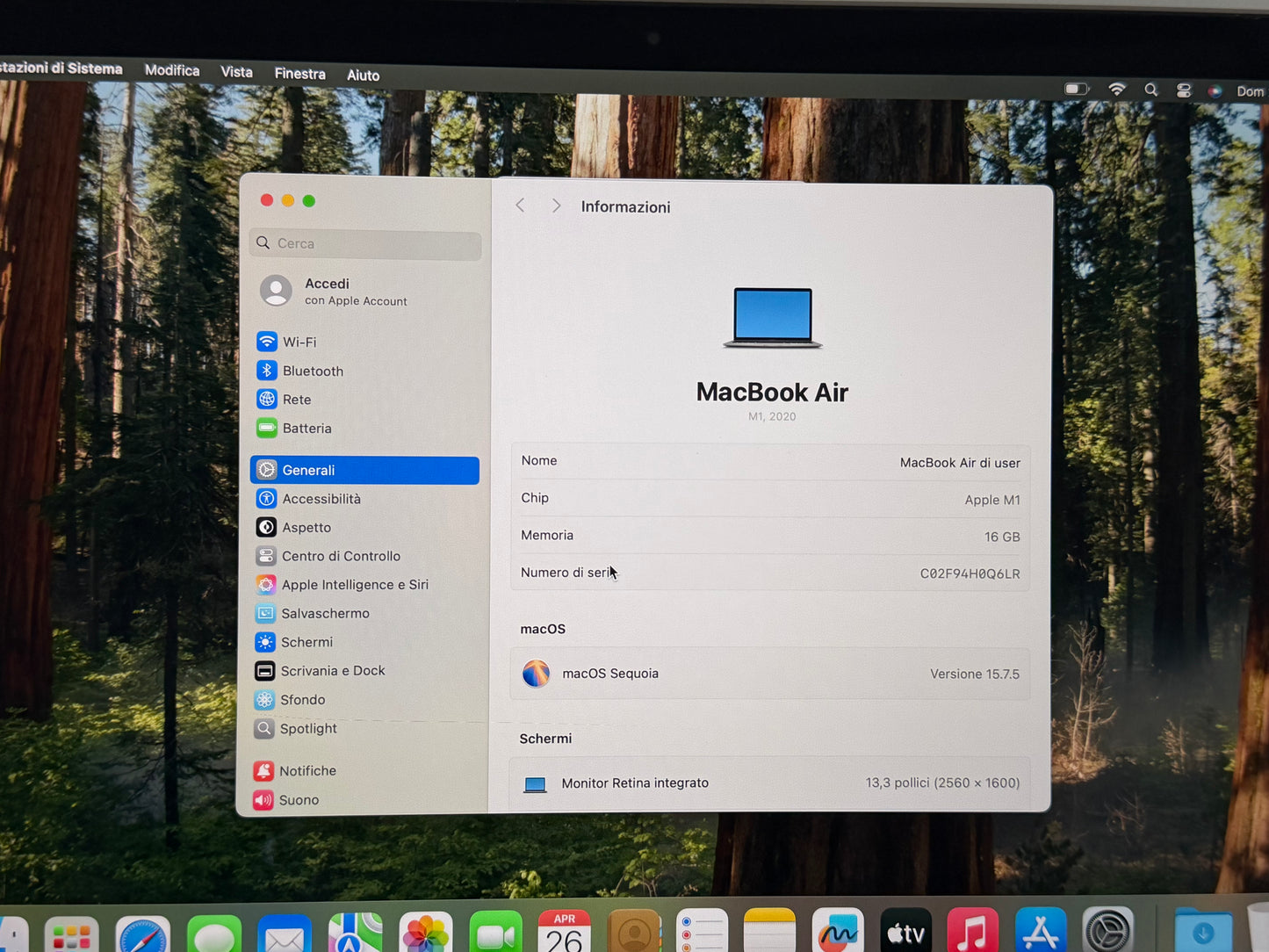 MacBook Air M1 (2020) [13,3", Retina, Apple M1, 16GB RAM, 256GB SSD, Apple 7 Core, macOS] argento