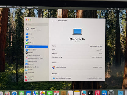 MacBook Air M1 (2020) [13,3", Retina, Apple M1, 16GB RAM, 256GB SSD, Apple 7 Core, macOS] argento