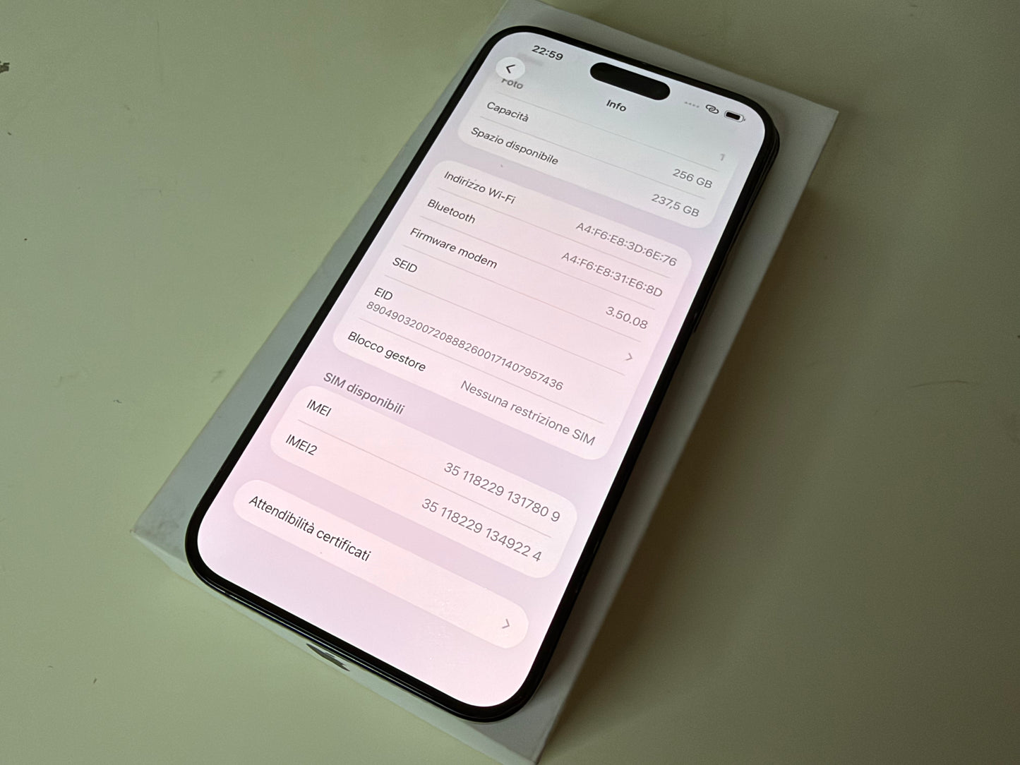 iPhone 15 Pro Max 256GB Titanio Blu
