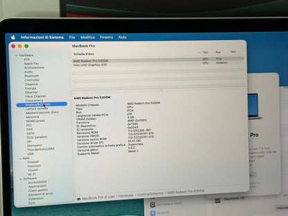 MacBook Pro (2019) [16", Touch Bar, Intel Core i7 2, 6GHz, 16GB RAM, 512GB SSD, Intel UHD Graphics 630 + AMD Radeon Pro 5300M, Mac OS] argento