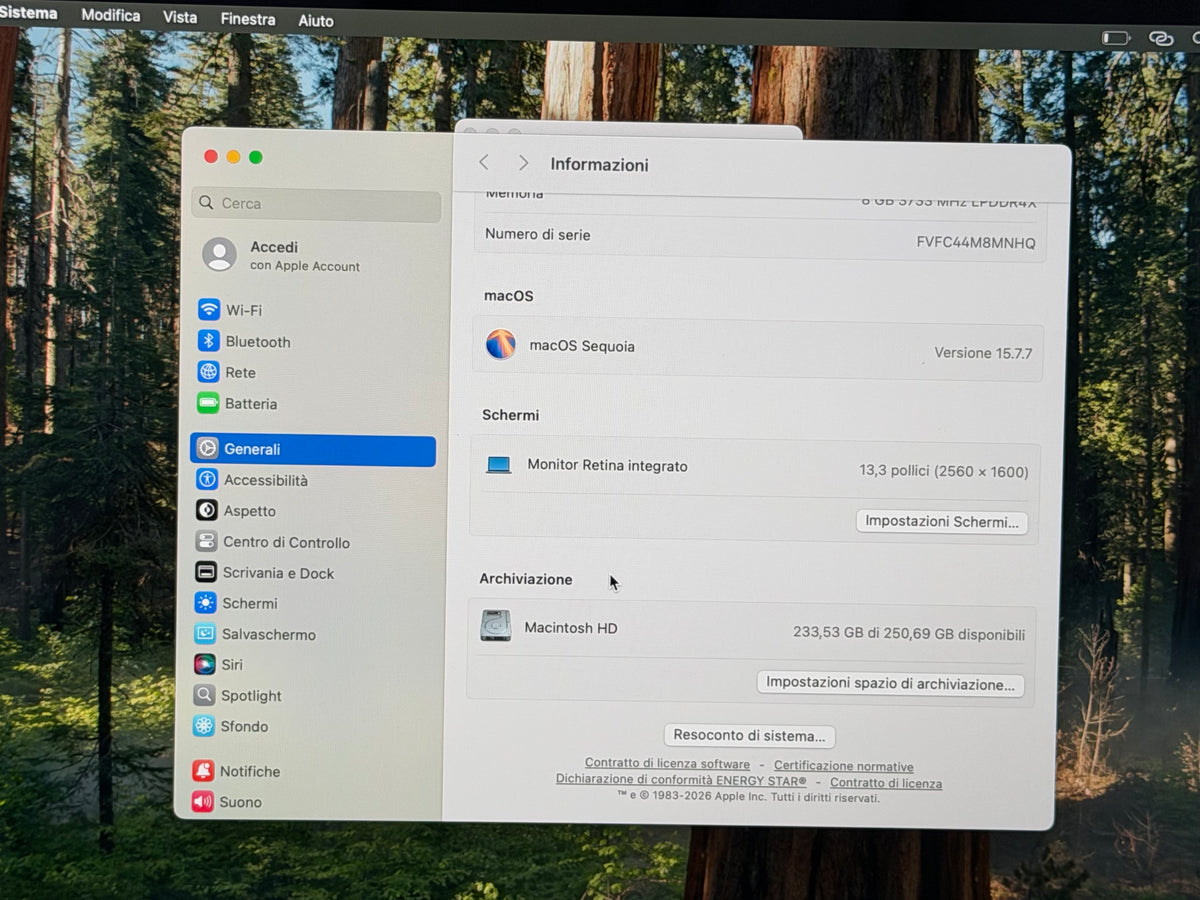 MacBook Air (2020) [13,3", Retina, Intel Core i3 1,1GHz, 8GB RAM, 256GB SSD, Intel Iris Plus Graphics, macOS] argento