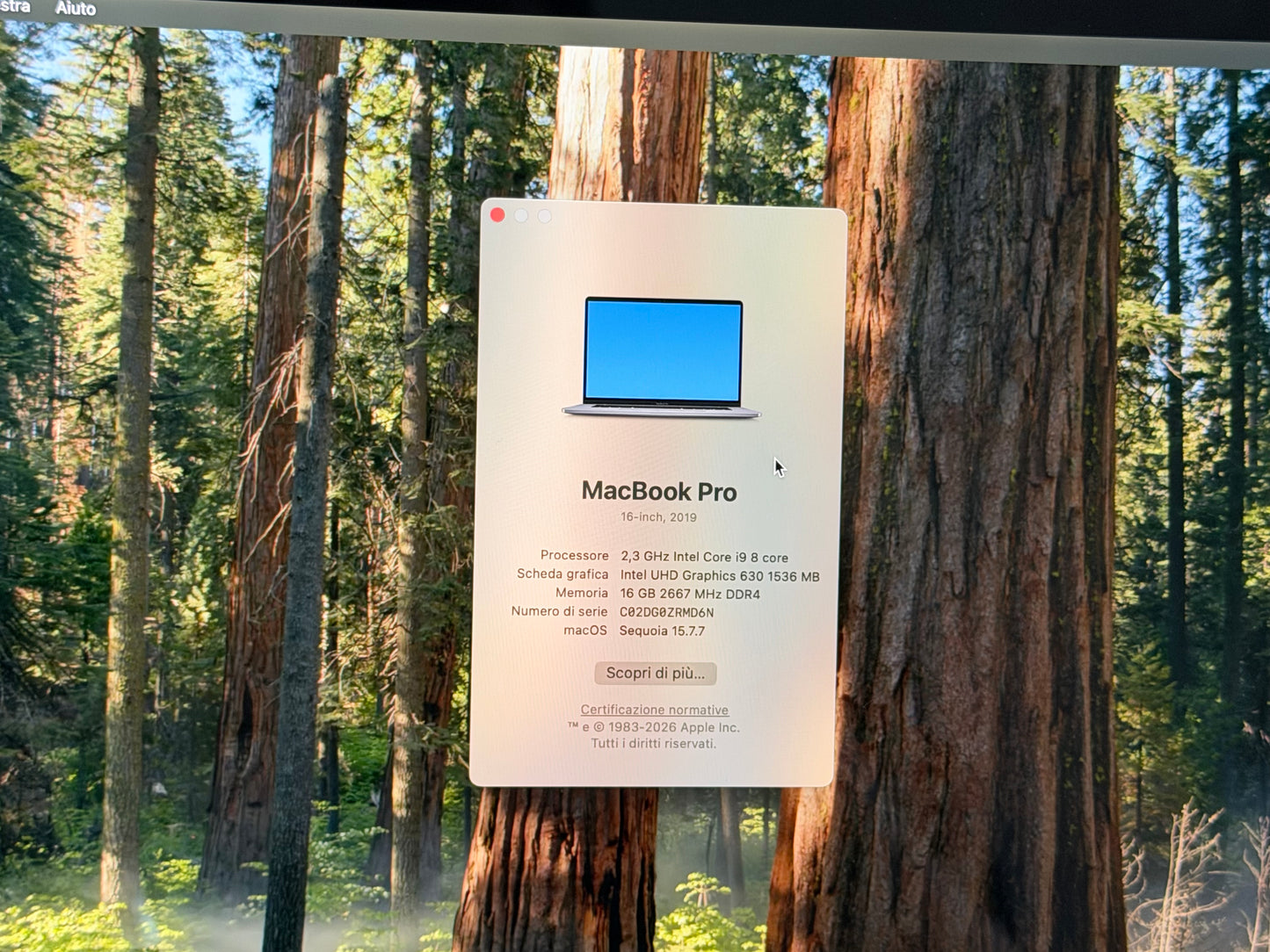 MacBook Pro (2019) [16", Touch Bar, Intel Core i9 2, 3GHz, 16GB RAM, 1TB SSD, AMD Radeon Pro 5500M, Mac OS X] Grigio