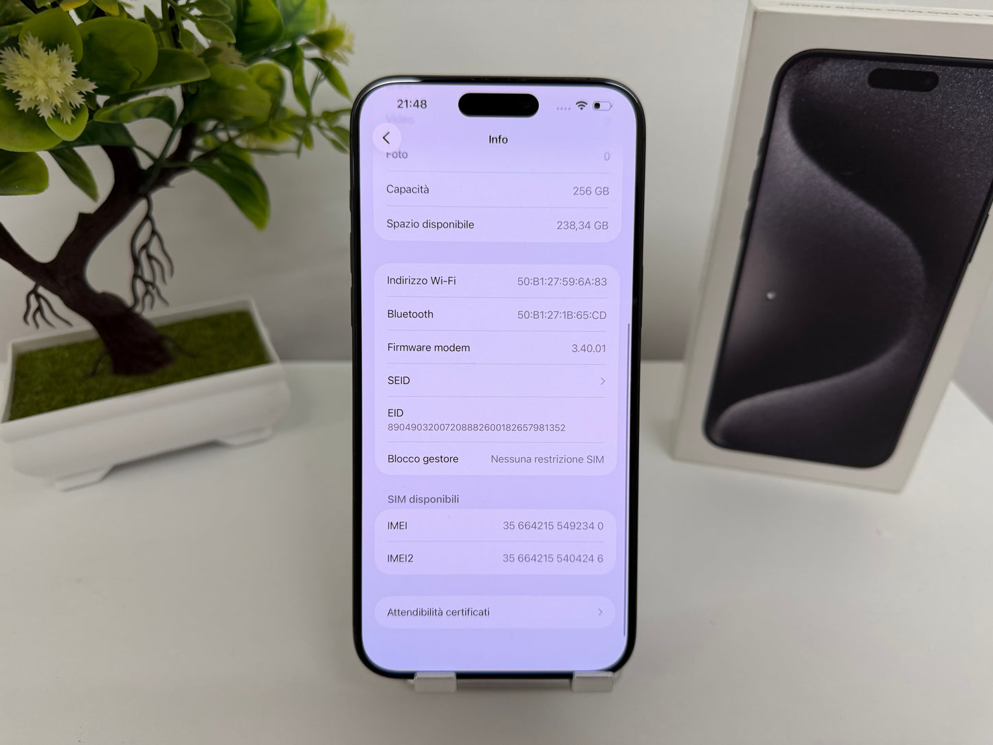 iPhone 15 Pro Max 256GB Titanio Nero