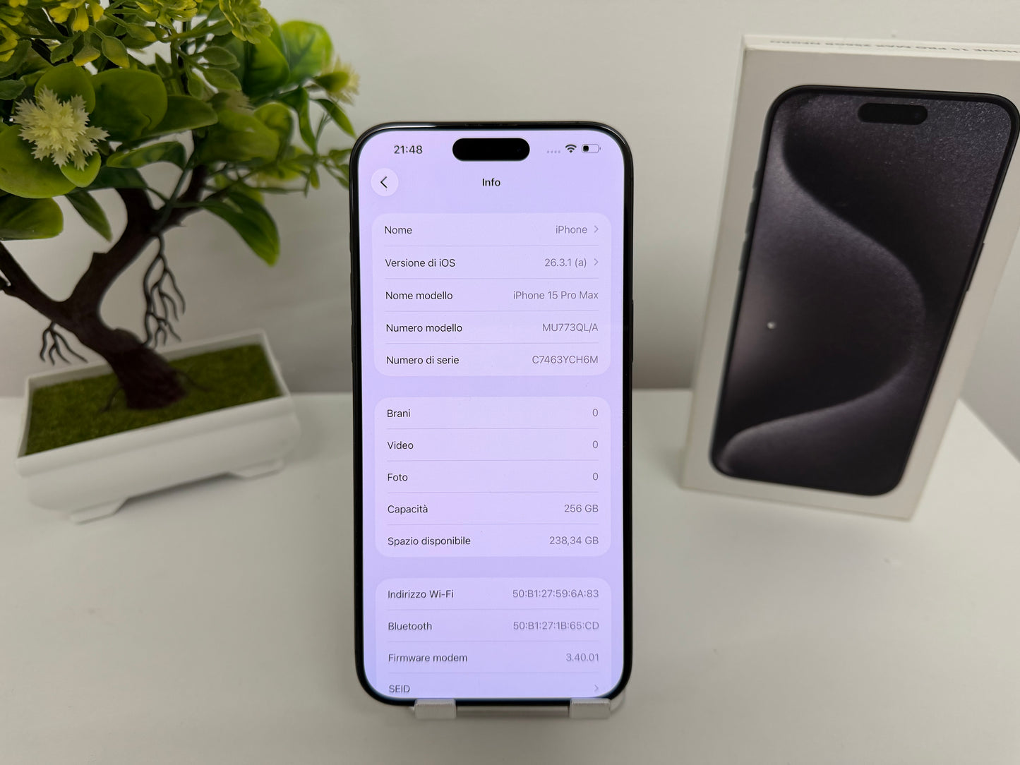 iPhone 15 Pro Max 256GB Titanio Nero