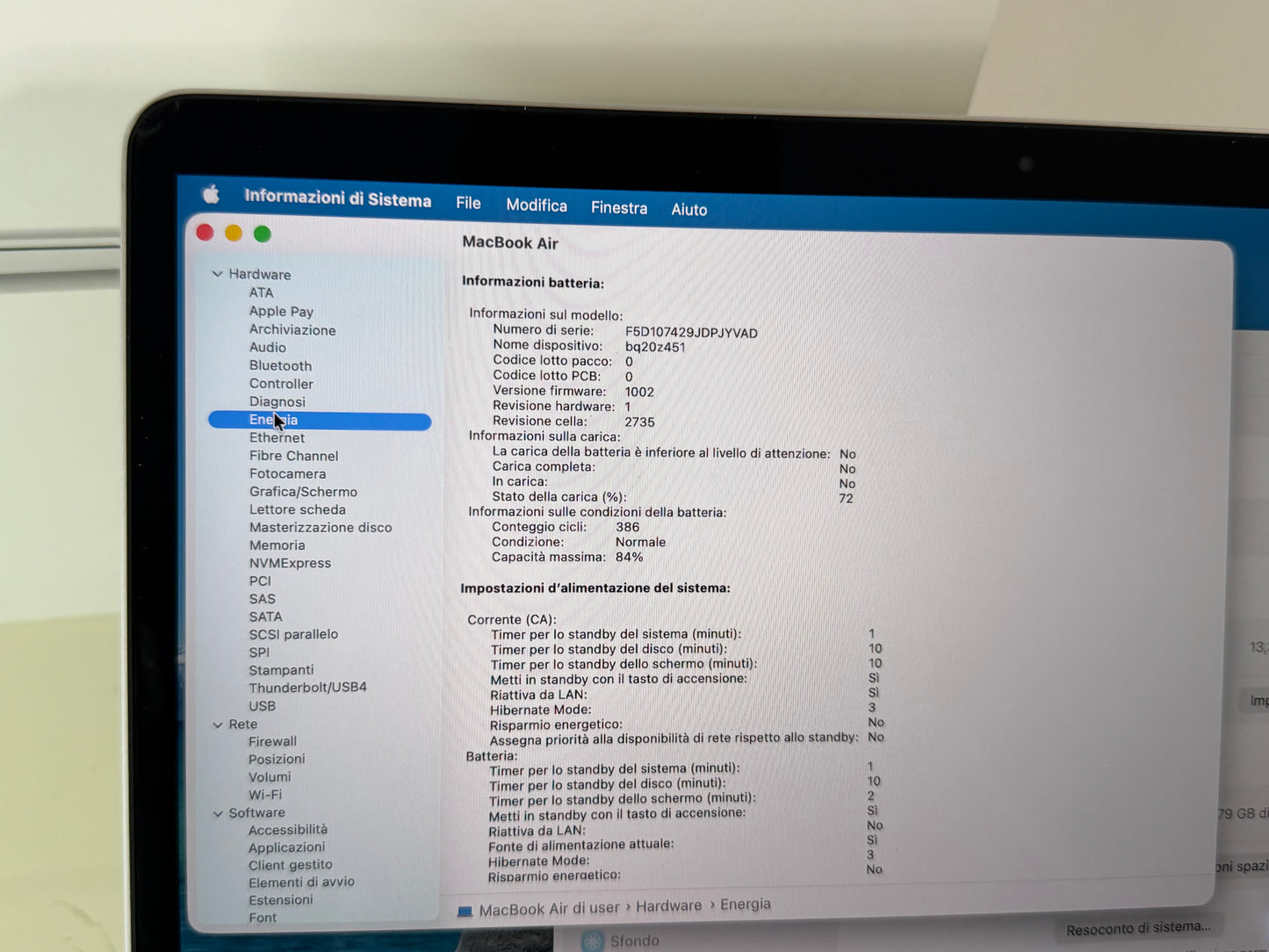 MacBook Air M1 (Late 2020) [13,3", Retina, Apple M1, 8GB RAM, 256GB SSD, Apple 7 Core, macOS] Grigio