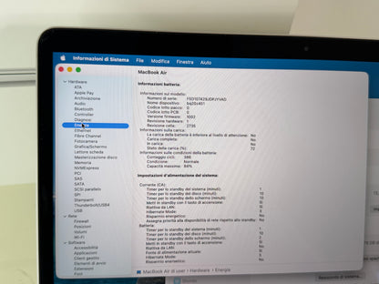 MacBook Air M1 (Late 2020) [13,3", Retina, Apple M1, 8GB RAM, 256GB SSD, Apple 7 Core, macOS] Grigio
