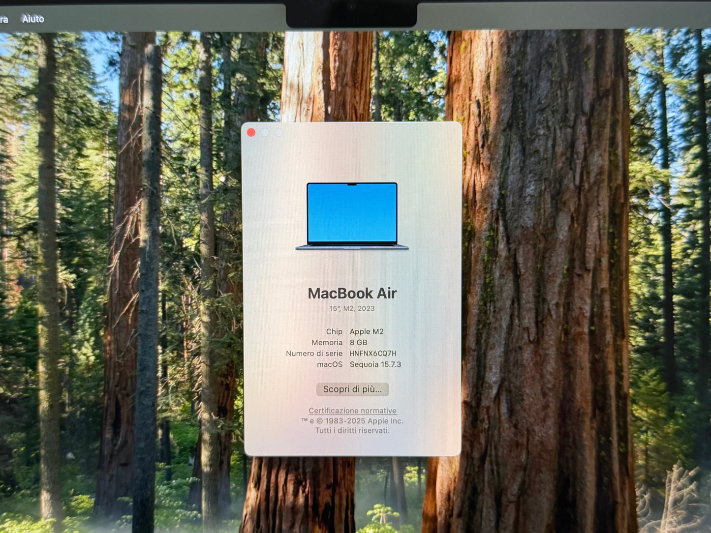 MacBook Air (2023) [15,3", M2 8-Core, 8GB RAM, 256GB SSD, 10-Core GPU, macOS] mezzanotte