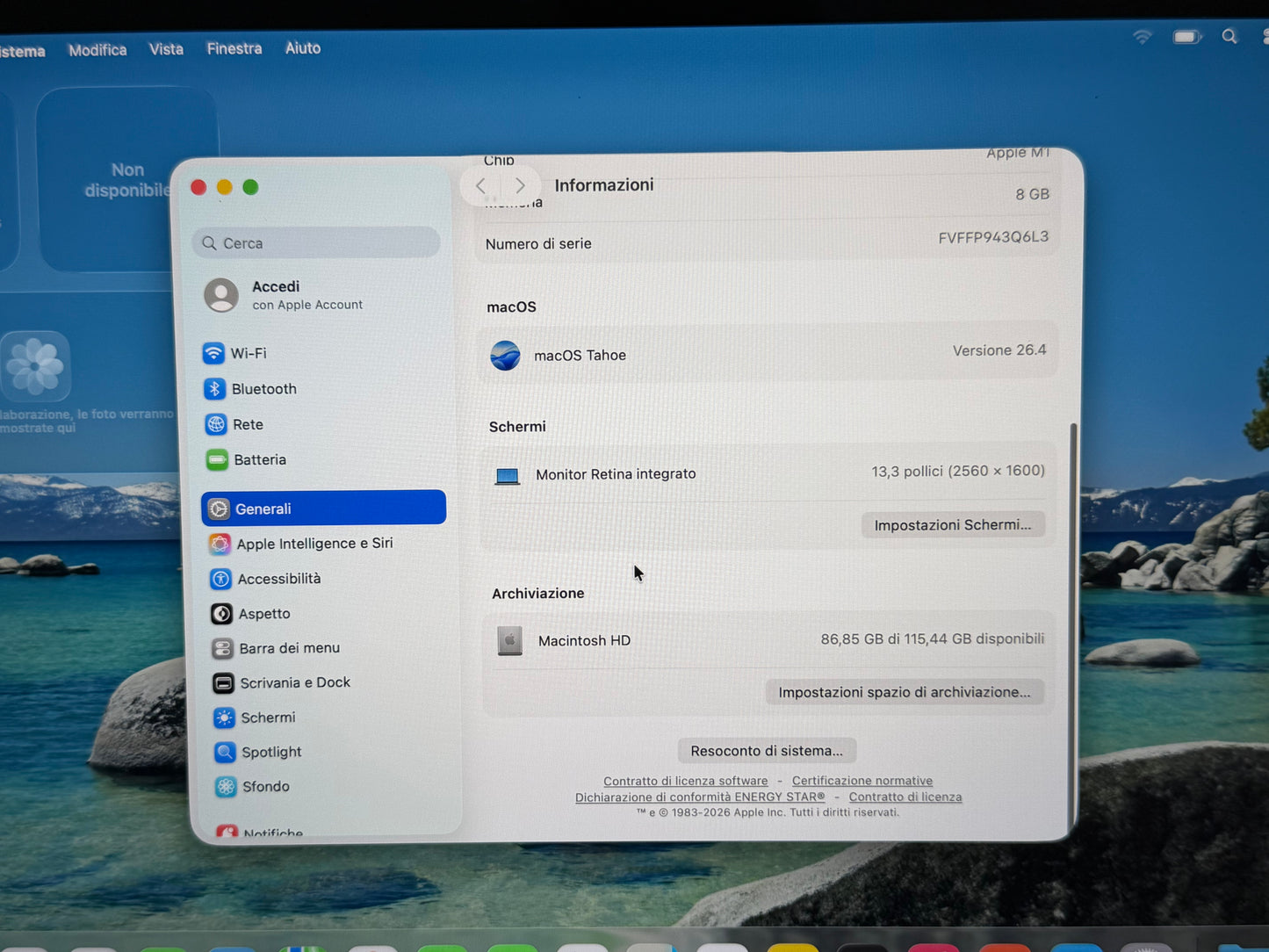 MacBook Air M1 (Late 2020) [13,3", Retina, Apple M1, 8GB RAM, 128GB SSD, Apple 7 Core, macOS] Grigio