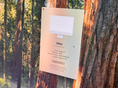 iMac (Mid 2021) [24", Apple M1 8 Core CPU, 8GB RAM, 256GB SSD, Apple 7 Core, macOS] Argento