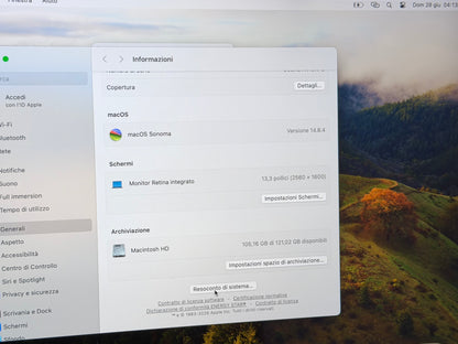MacBook Air (2018) [13,3", Retina, Intel Core i5 1,6GHz, 8GB RAM, 128GB SSD, Intel UHD Graphics 617, macOS] argento
