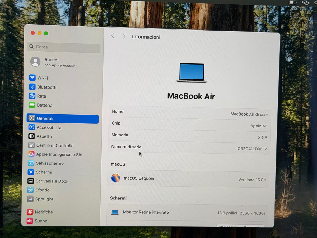 MacBook Air M1 (Late 2020) [13,3", Retina, Apple M1, 8GB RAM, 256GB SSD, Apple 7 Core, macOS] Grigio