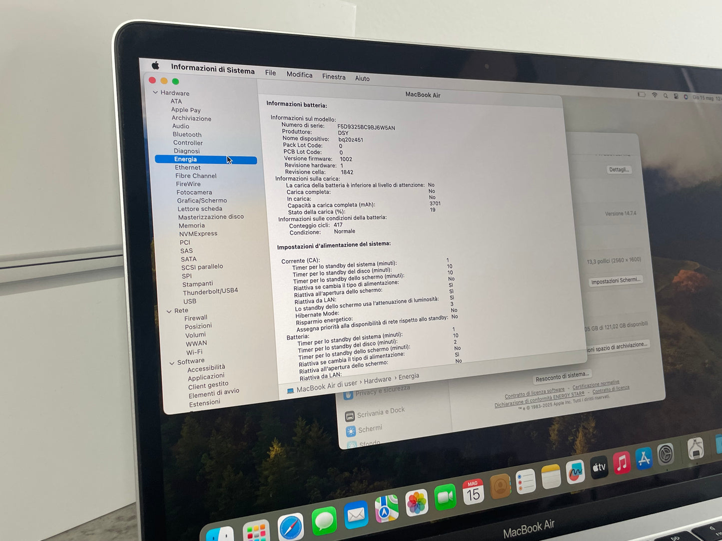 MacBook Air (Mid 2019) [13,3", Retina, Intel Core i5 1,6GHz, 16GB RAM, 128GB SSD, Intel UHD Graphics 617, macOS] argento