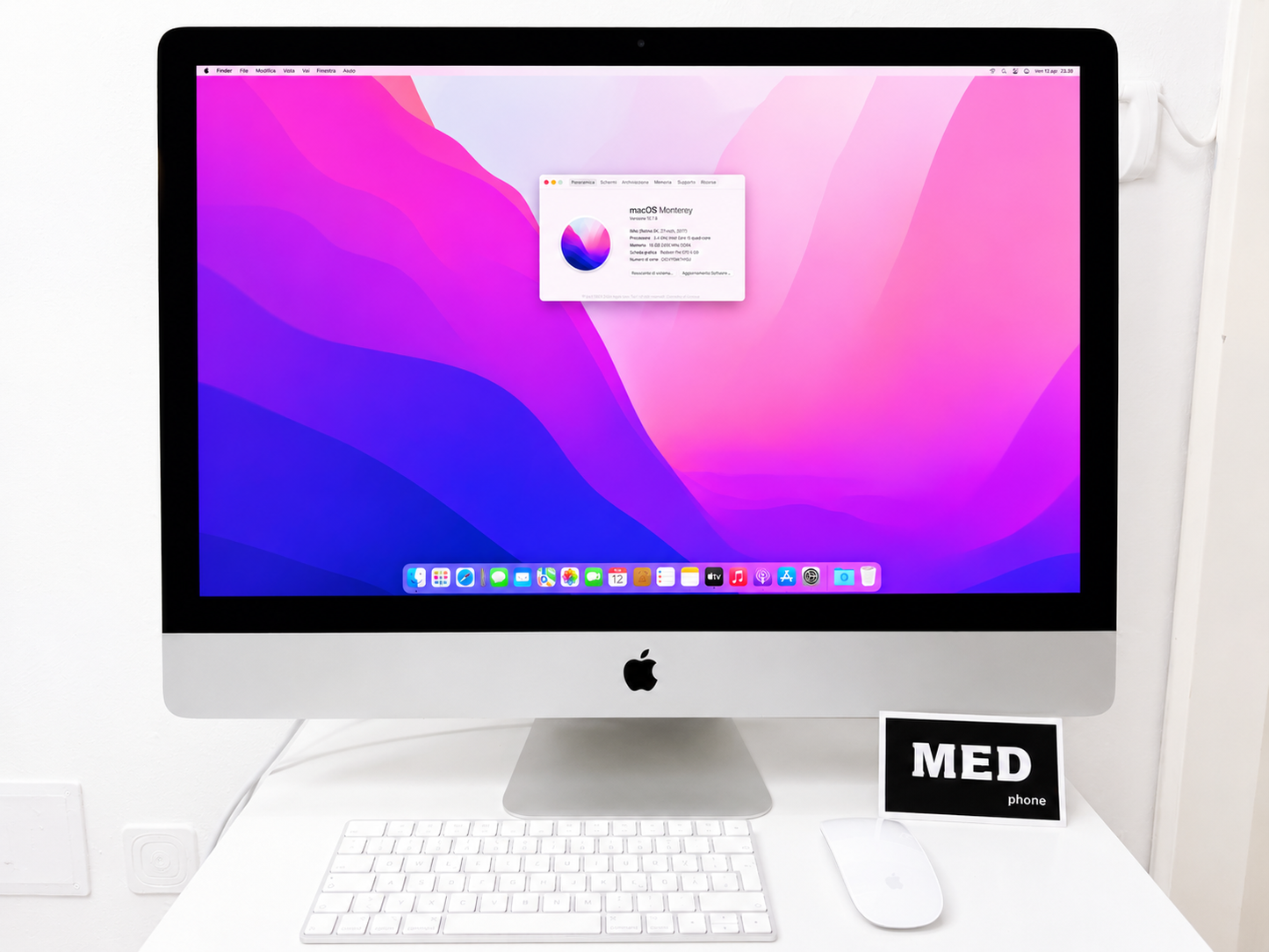 iMac (2017) [27", 4K, Retina, Intel Core i5 3,5GHz 24GB RAM, 1TB FusionDrive, AMD Radeon Pro 575, macOS] argento