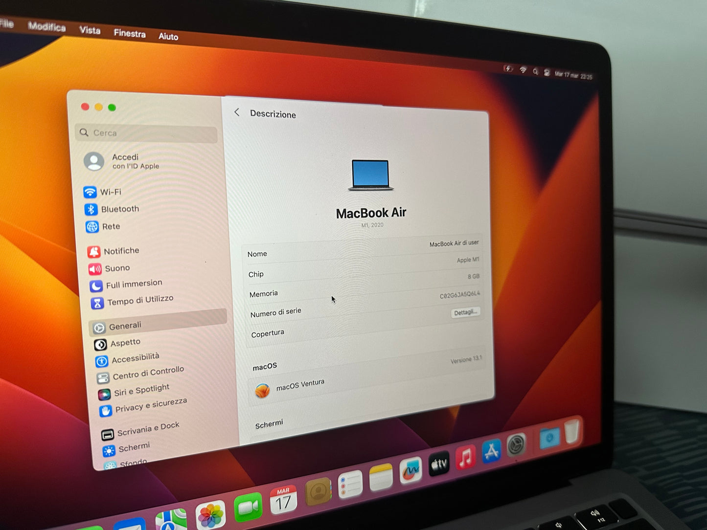 MacBook Air M1 (Late 2020) [13,3", Retina, Apple M1, 8GB RAM, 256GB SSD, Apple 7 Core, macOS] Grigio