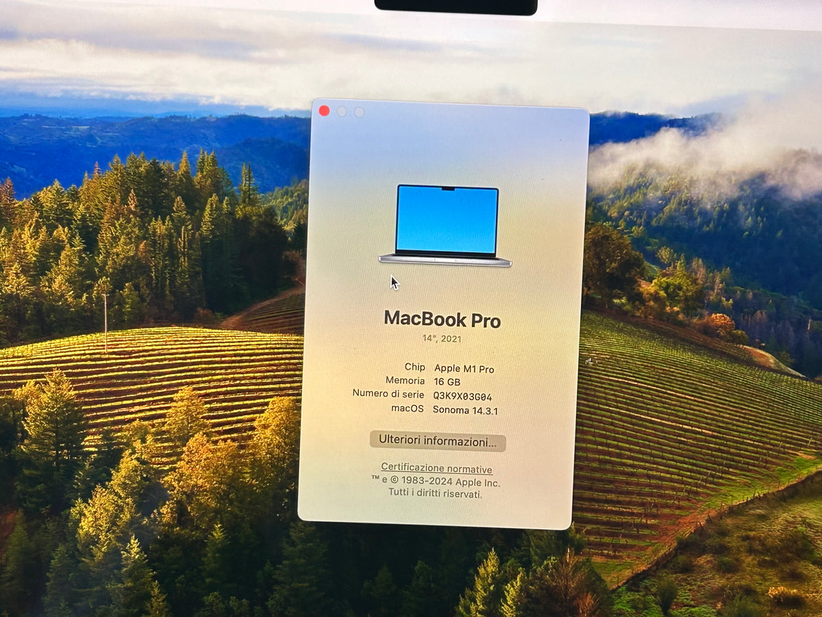 MacBook Pro (2021) [14,2", Apple M1 Pro 8 Core, 16GB RAM, 512GB SSD, Apple 14 Core, macOS] grigio