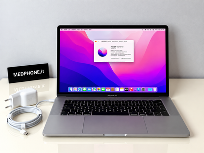 MacBook Pro (2016) [15,4", Touch Bar, Intel Core i7 2,7GHz, 16GB RAM, 512GB SSD, AMD Radeon Pro, macOS] Grigio