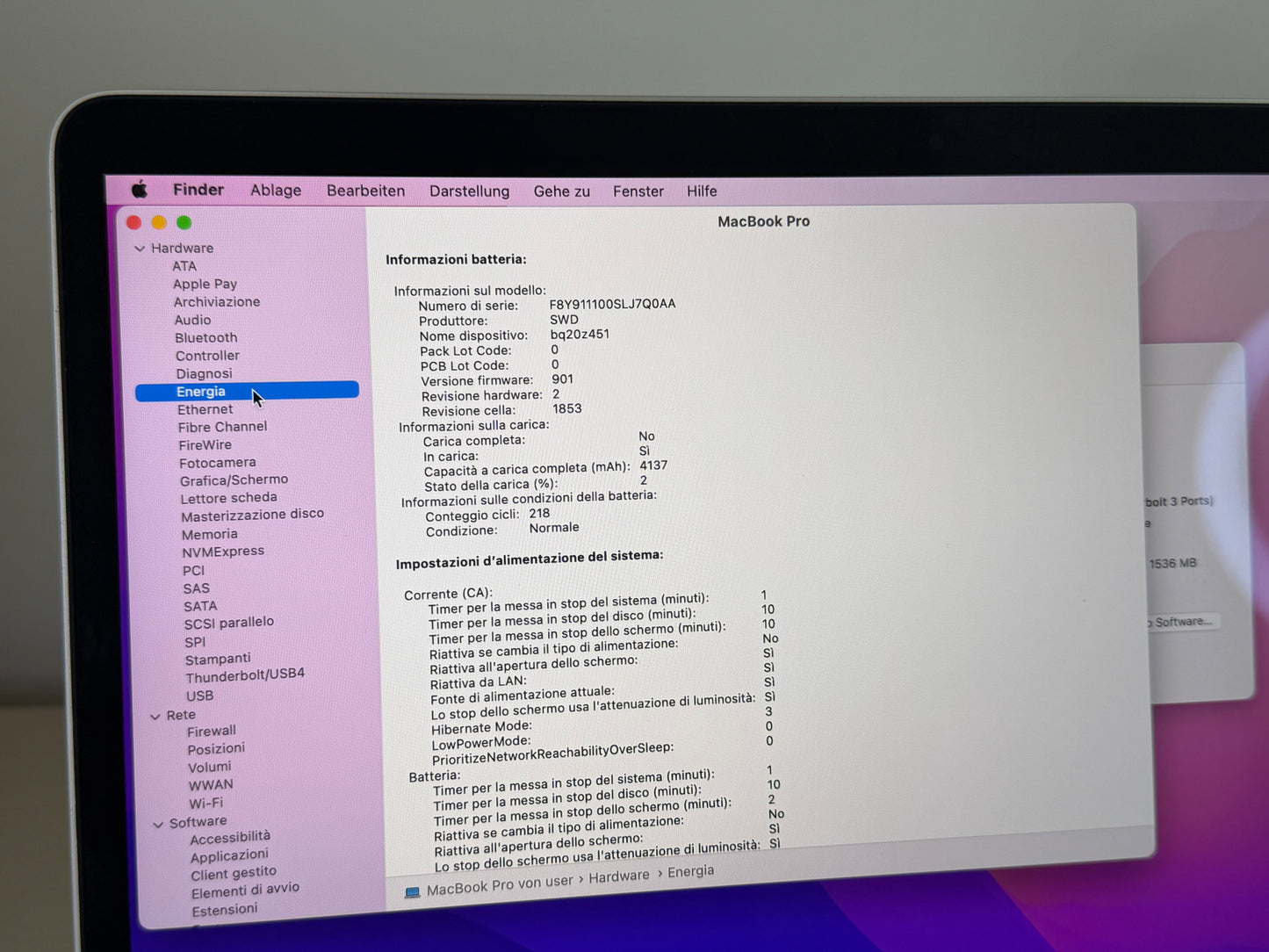 MacBook Pro (2018) [13,3", Touch Bar, Intel Core i5 2,3GHz, 16GB RAM, 512GB SSD, Intel Iris Plus Graphics 655, macOS] argento
