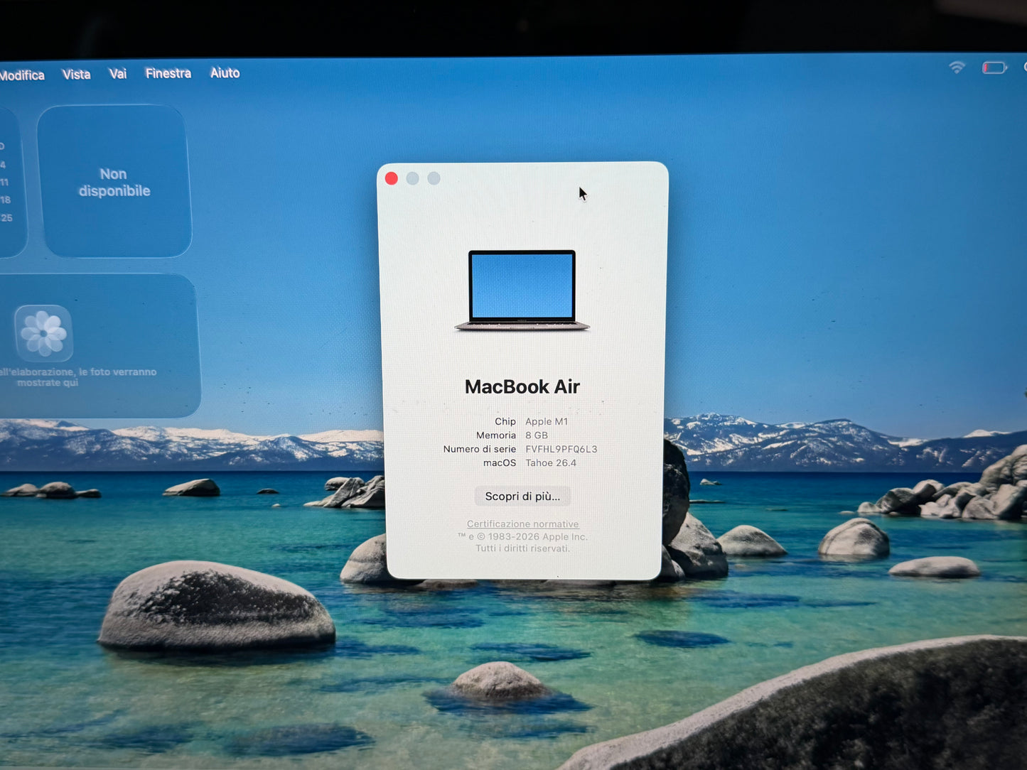 MacBook Air M1 (Late 2020) [13,3", Retina, Apple M1, 8GB RAM, 128GB SSD, Apple 7 Core, macOS] Grigio