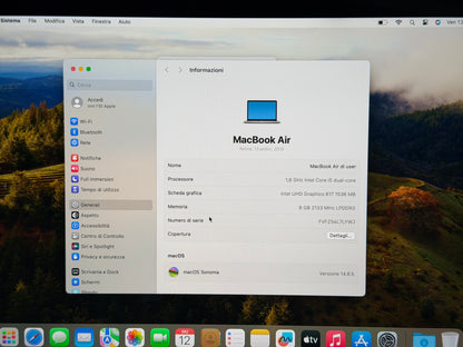 MacBook Air (Mid 2019) [13,3", Retina, Intel Core i5 1,6GHz, 8GB RAM, 128GB SSD, Intel UHD Graphics 617, macOS] argento