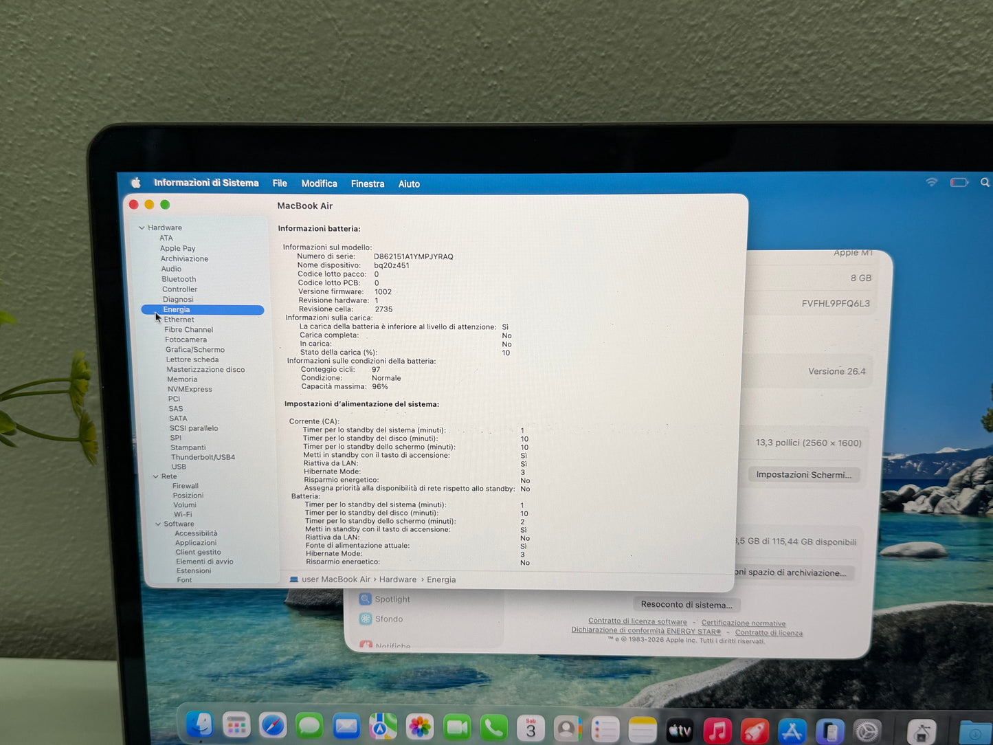 MacBook Air M1 (Late 2020) [13,3", Retina, Apple M1, 8GB RAM, 128GB SSD, Apple 7 Core, macOS] Grigio