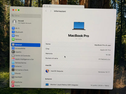 MacBook Pro (2021) [14,2", Apple M1 Pro 10 Core, 16GB RAM, 1TB SSD, Apple 16 Core, macOS] grigio
