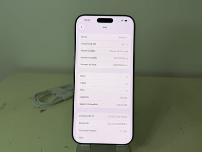 iPhone 16 Pro Max 256GB 5G - Titanio Bianco