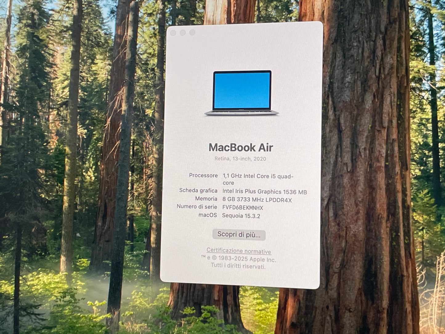 MacBook Air (2020) [13,3", Retina, Intel Core i5 1,1GHz, 8GB RAM, 256GB SSD, Intel Iris Plus Graphics, macOS] grigio