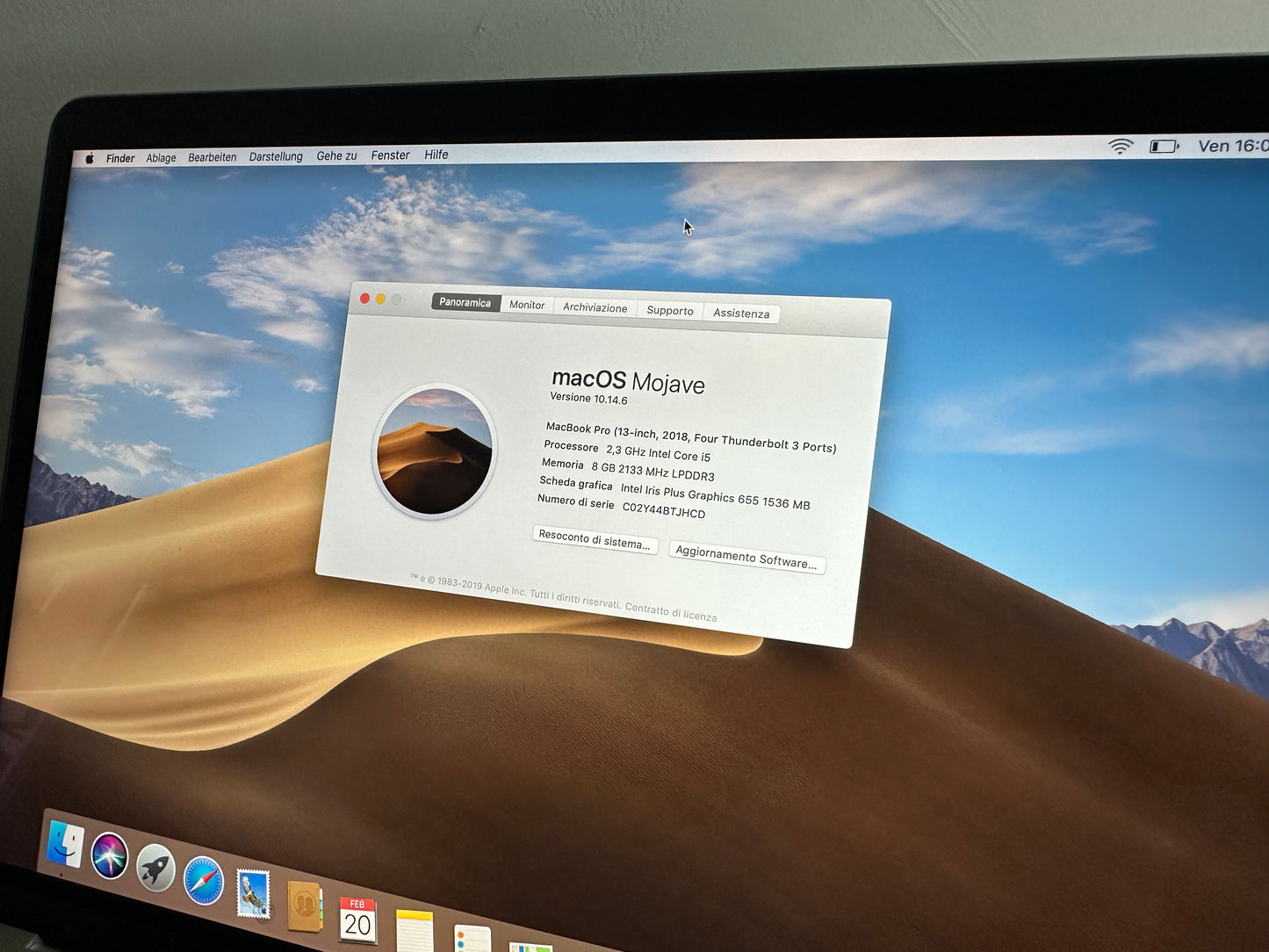 MacBook Pro (2018) [13,3", Touch Bar, Intel Core i5 2,3GHz, 8GB RAM, 256GB SSD, Intel Iris Plus Graphics 655, macOS] Grigio