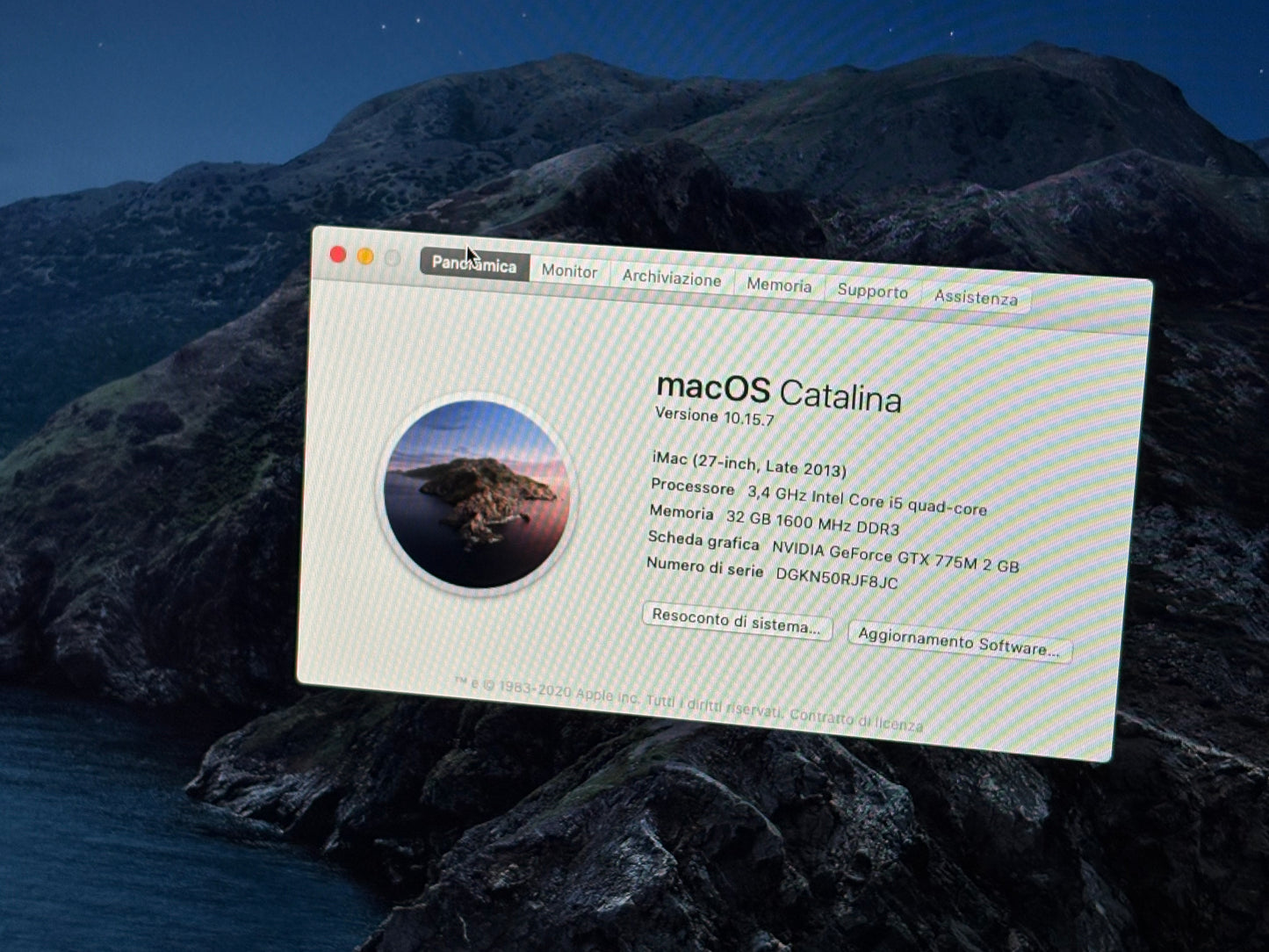 iMac (2013) [27", Retina, Intel Core i5 3,4GHz, 32GB RAM, 1TB Fusion Drive, GeForce GTX 775M, macOS] argento