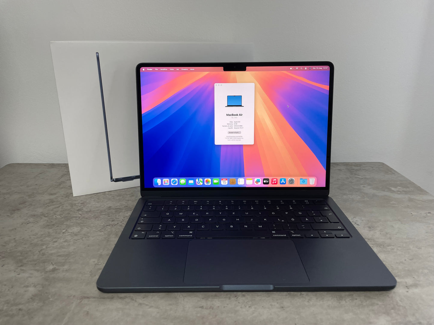 MacBook Air (2022) [13,6", Liquid Retina, M2 8-Core 3,2GHz, 8GB RAM, 512GB SSD, 10-Core GPU, macOS] mezzanotte